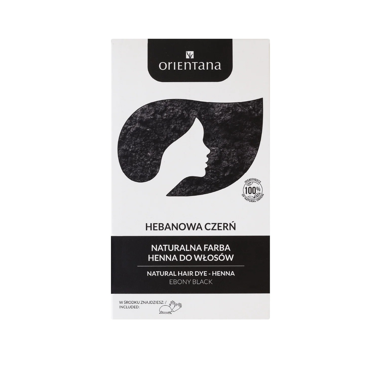 Orientana Bio Henna Roślinna Farba do Włosów Hebanowa Czerń 100g