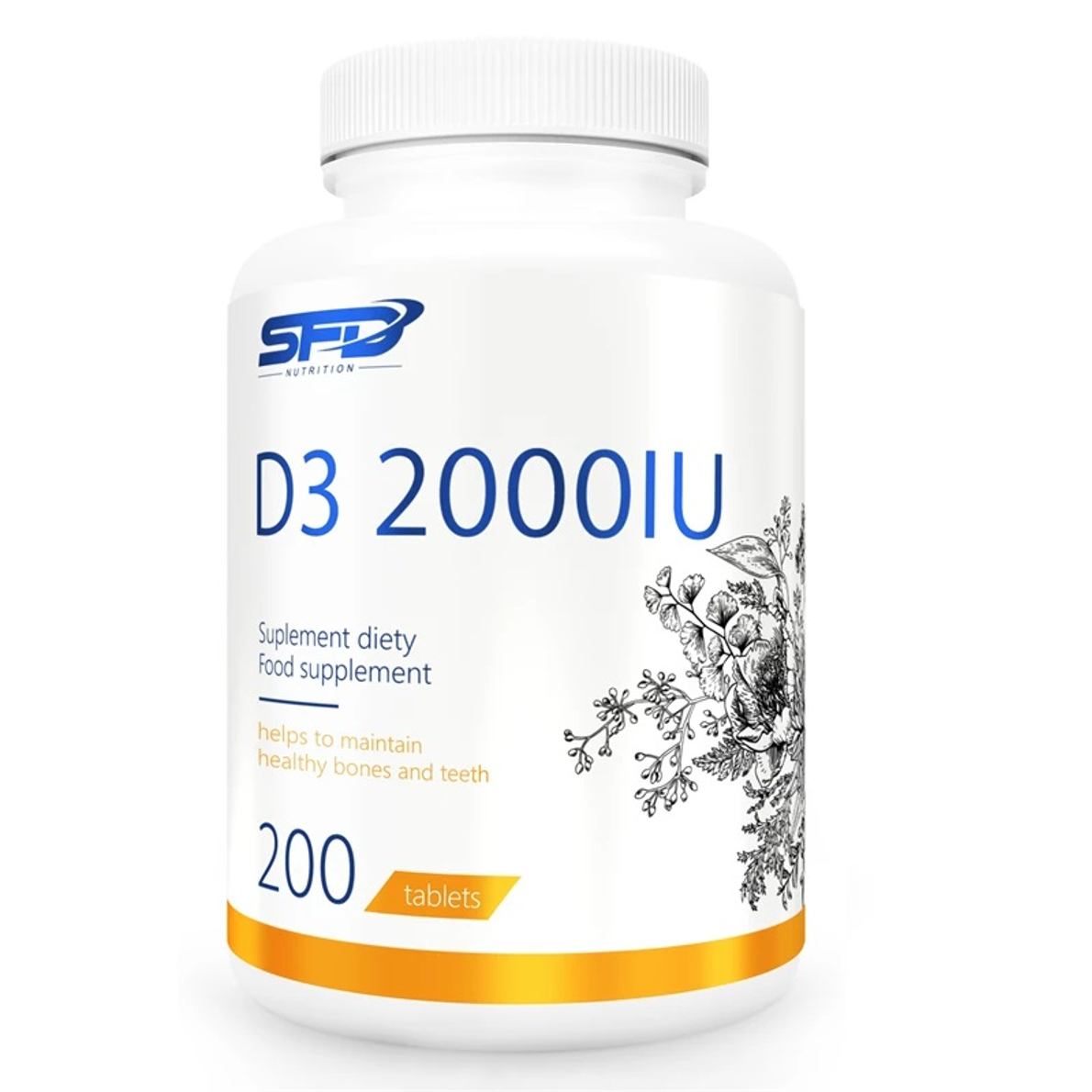 SFD D3 2000IU Suplement Diety 200 Tabletek