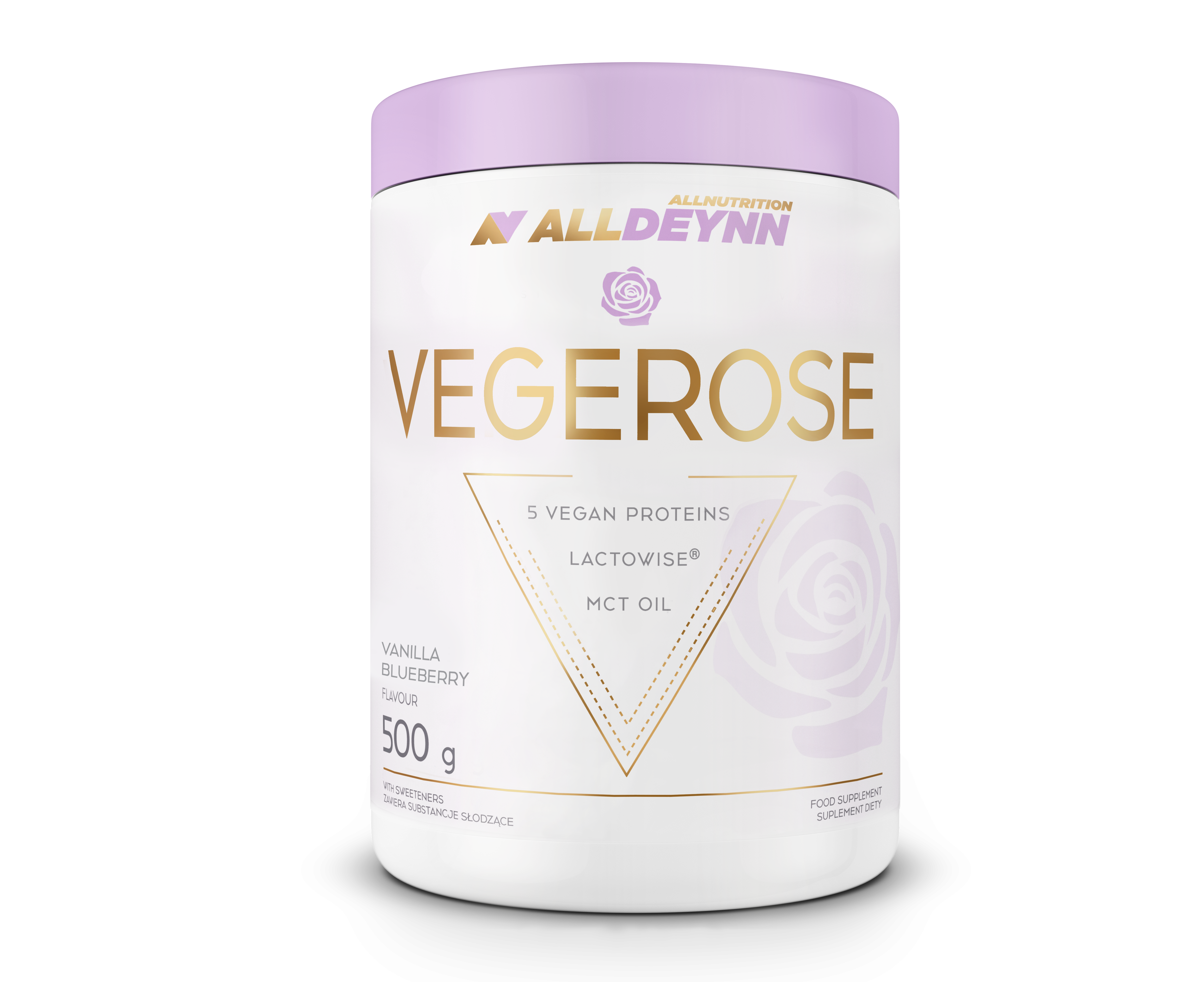 ALLNUTRITION Alldeynn Vegerose Suplement Diety Odżywka Vanilla Blueber 500g