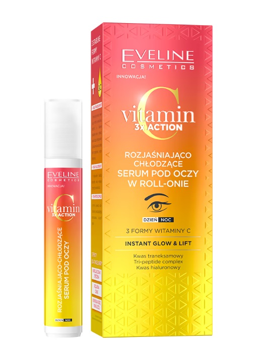 Eveline Vitamin 3x Action Rozjaśniająco-Chłodzące Serum pod Oczy 15ml