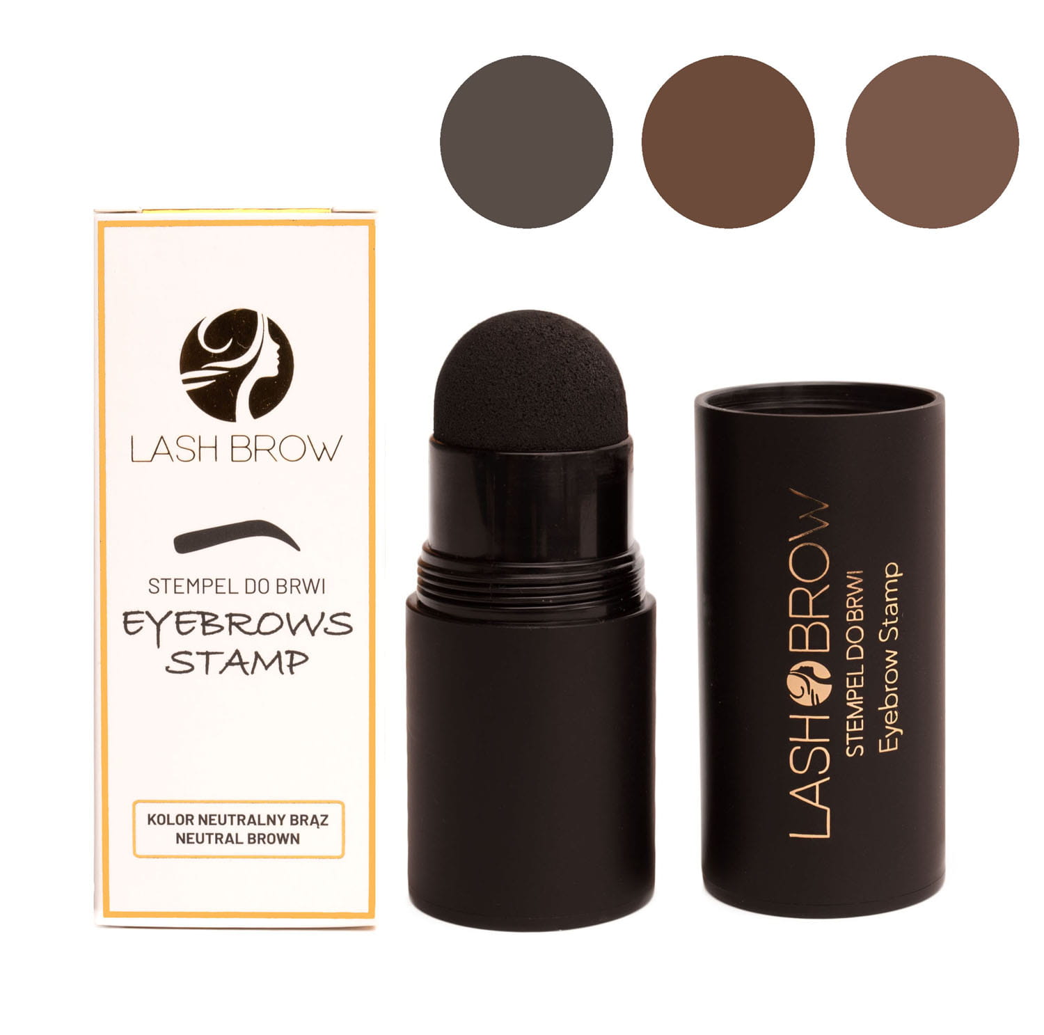Lash Brow Stempel do Brwi + Szablony Średni Brąz