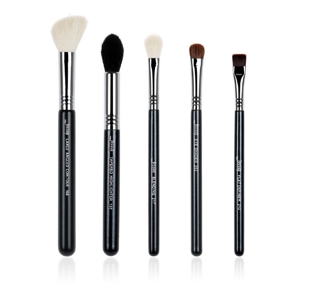 Jessup Zestaw 5 Pędzli do Makijażu Black/Silver T124