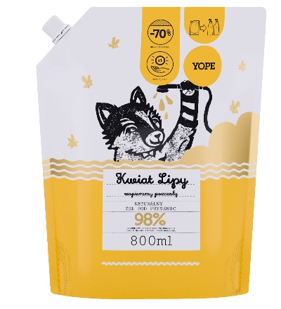 YOPE Kwiat Lipy Naturalny Żel pod Prysznic Uzupełnienie 800ml