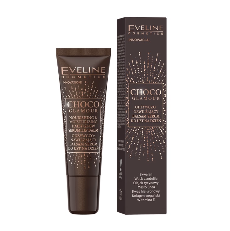 Eveline Choco Glamour Odżywczo-Nawilżający Balsam-Serum do Ust
