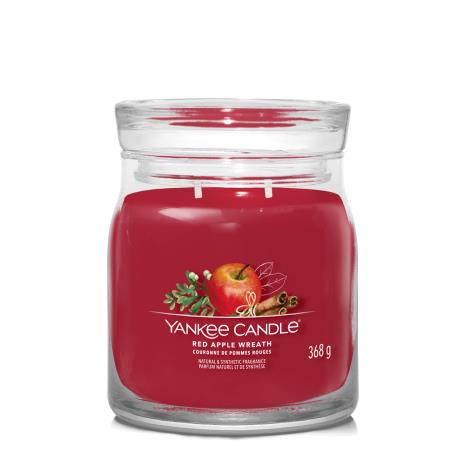 Yankee Candle Signature Świeca w Średnim Słoiku z Dwoma Knotami Red Apple Wreat