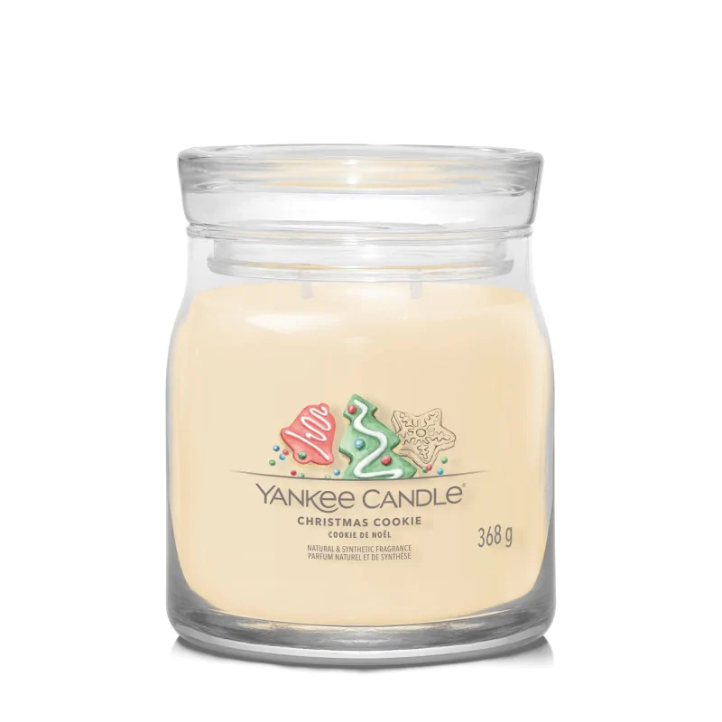 Yankee Candle Signature Świeca w Średnim Słoiku z Dwoma Knotami Christmas Cookie