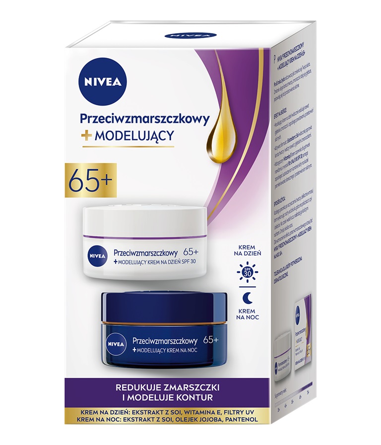 NIVEA Zestaw Kremów do Twarzy Przeciwzmarszczkowo Modelujący 65+