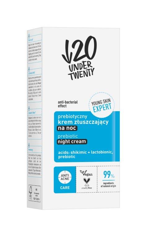 Under Twenty Care Prebiotyczny Krem Złuszczający na Noc 50ml