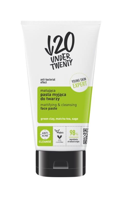 Under Twenty Cleanse Matująca Pasta Myjąca do Twarzy 150ml