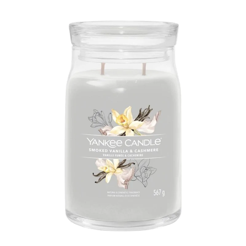 Signature Świeca w Dużym Słoiku z Dwoma Knotami Smoked Vanilla & Cashmere