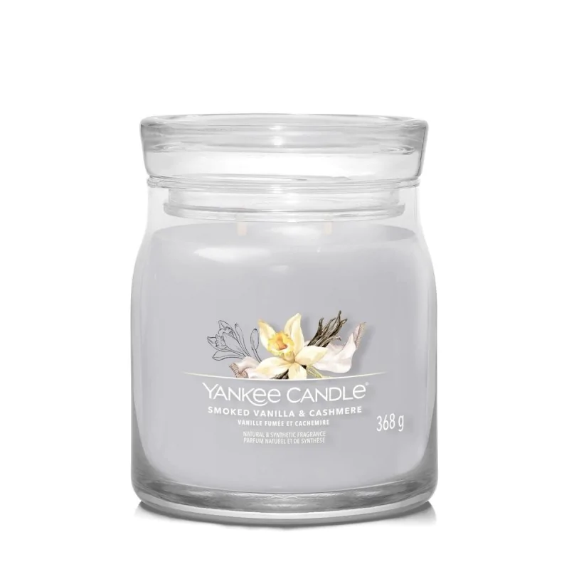 Signature Świeca w Średnim Słoiku z Dwoma Knotami Smoked Vanilla & Cashmere