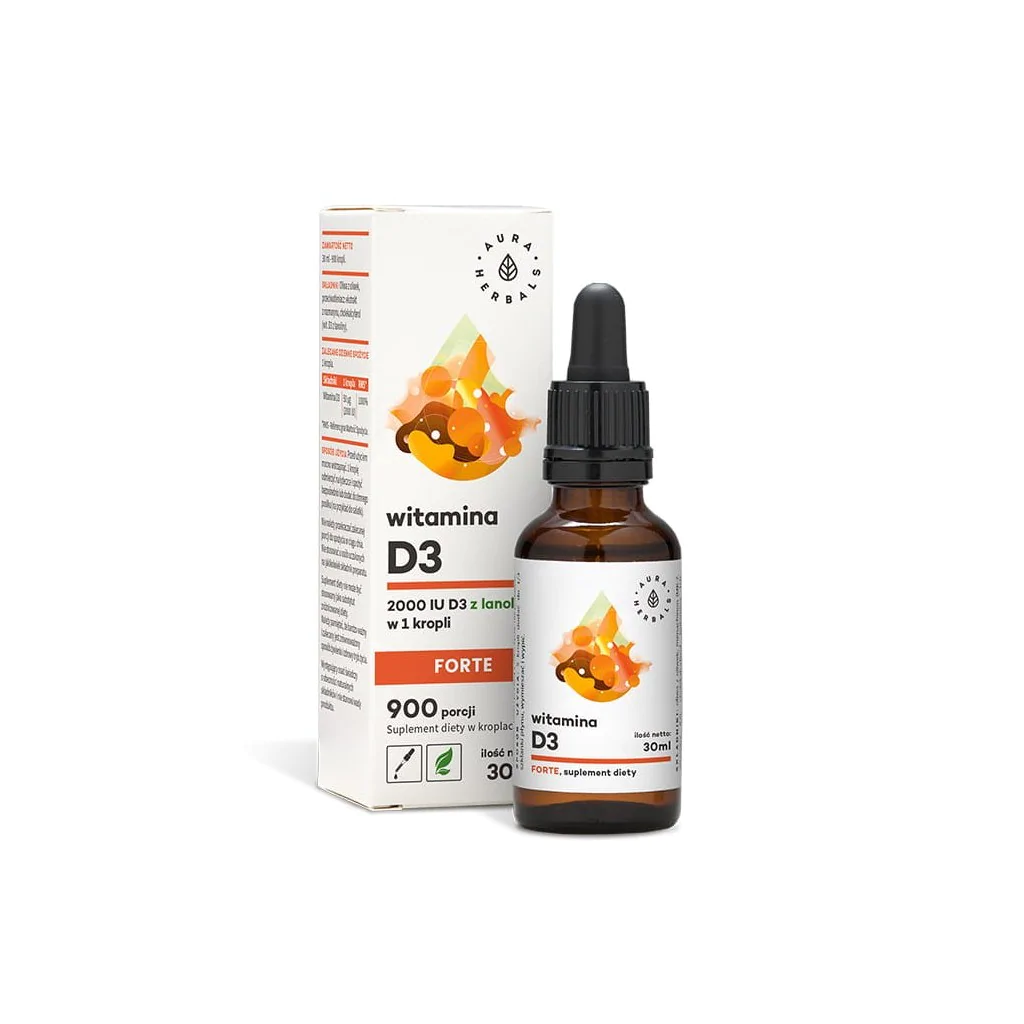Aura Herbals Witamina D3 2000 IU Suplement Diety 30ml