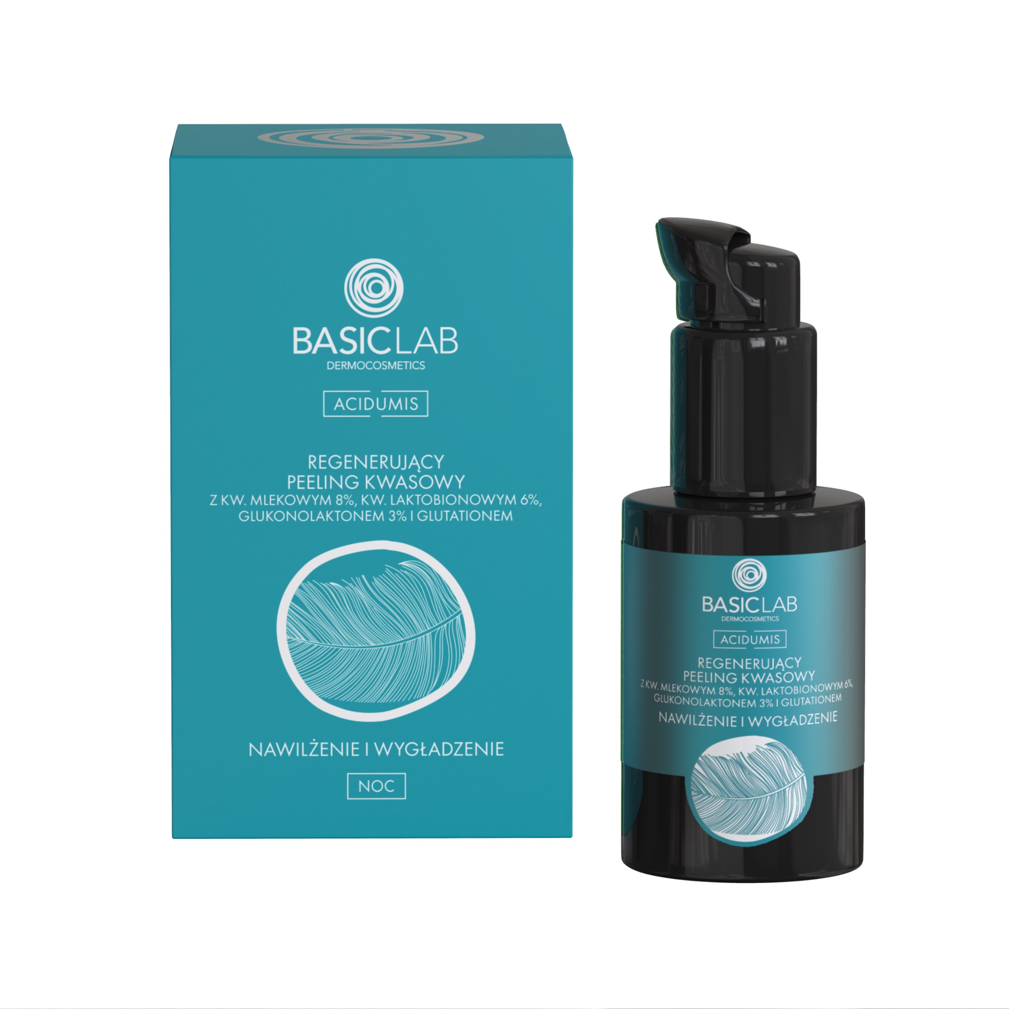 BasicLab Acidumis Peeling Kwasowy Nawilżenie i Wygładzenie na Noc 30ml