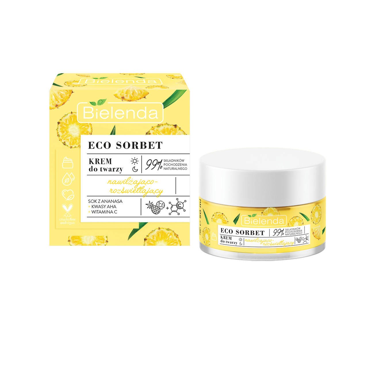 Bielenda Eco Sorbet Krem Nawilżająco-Rozświetlający 50ml