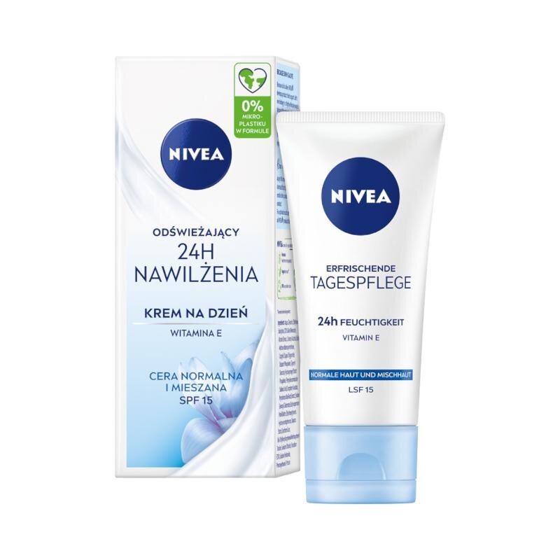 NIVEA 24H Nawilżenia Odświeżający krem na dzień SPF15 50 ml