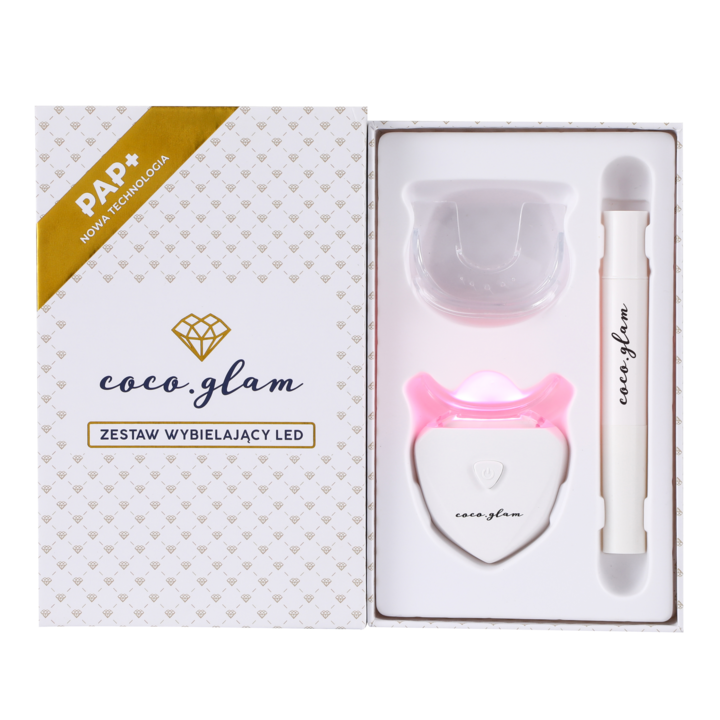 Coco Glam Zestaw do Wybielania Zębów PAP+ Nowa Technologia Biały