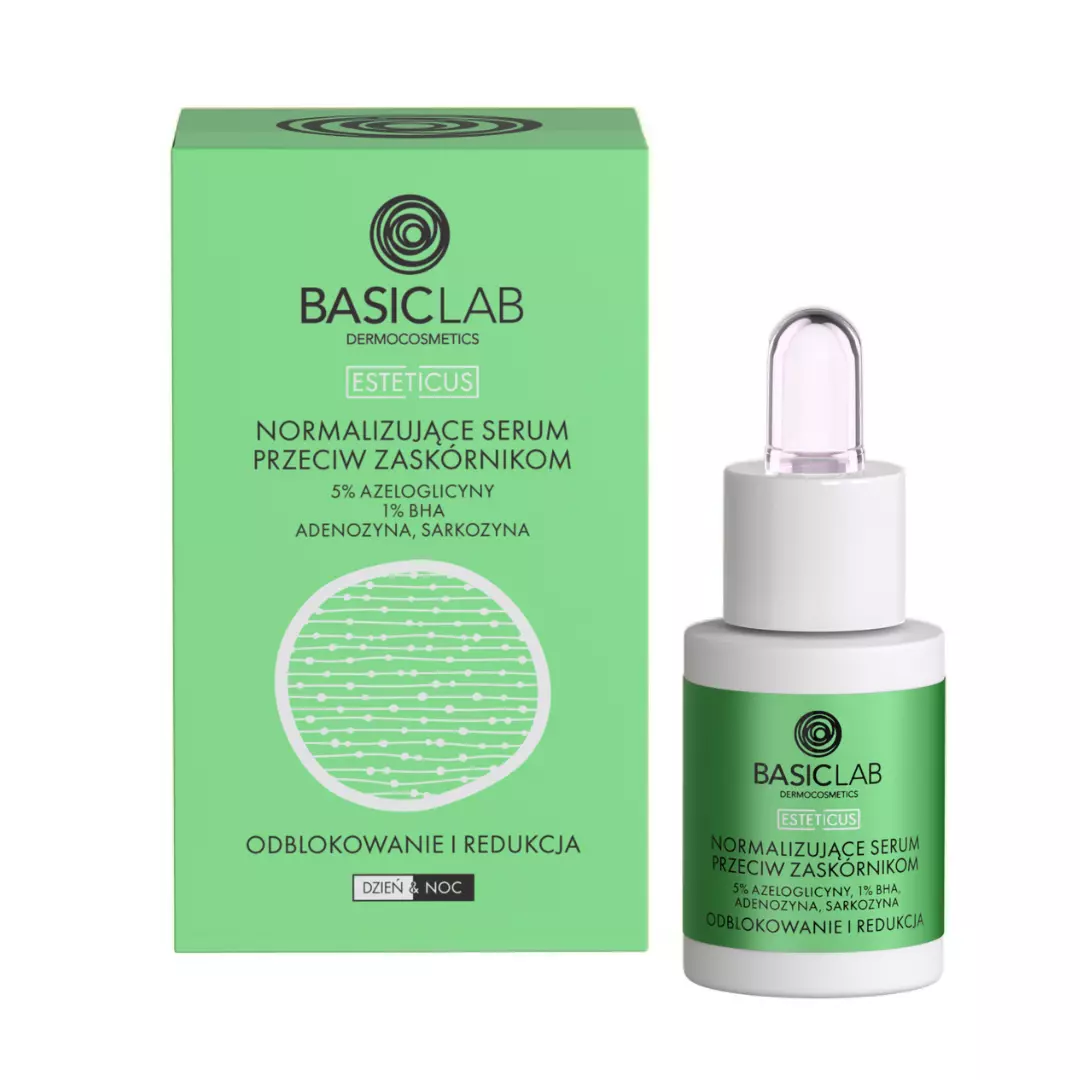 BasicLab Normalizujące Serum do Twarzy Przeciw Zaskórnikom 15ml