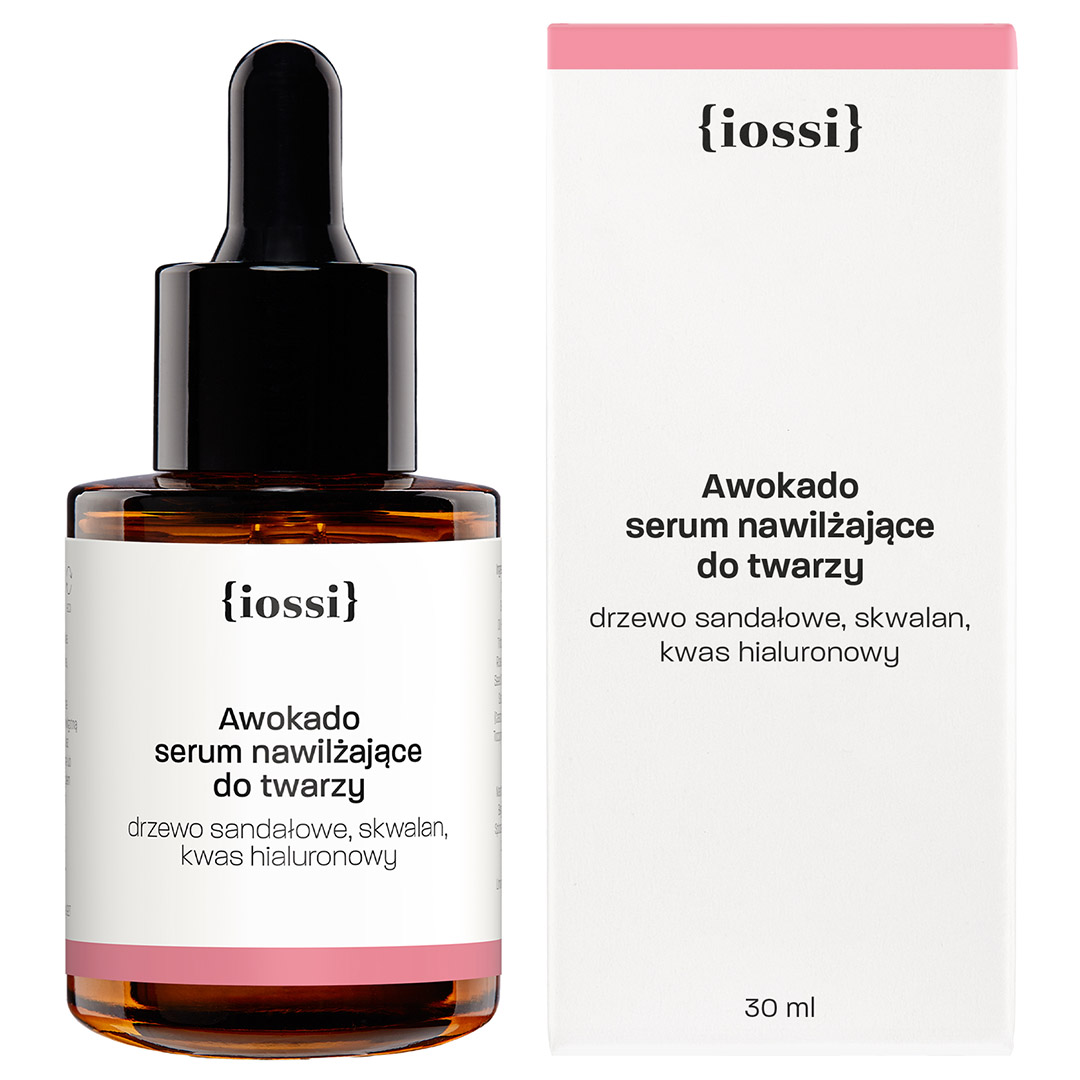 IOSSI Nawilżające Serum do Twarzy - Olej Awokado, Drzewo Sandałowe & Kwas Hialuronowy 30ml