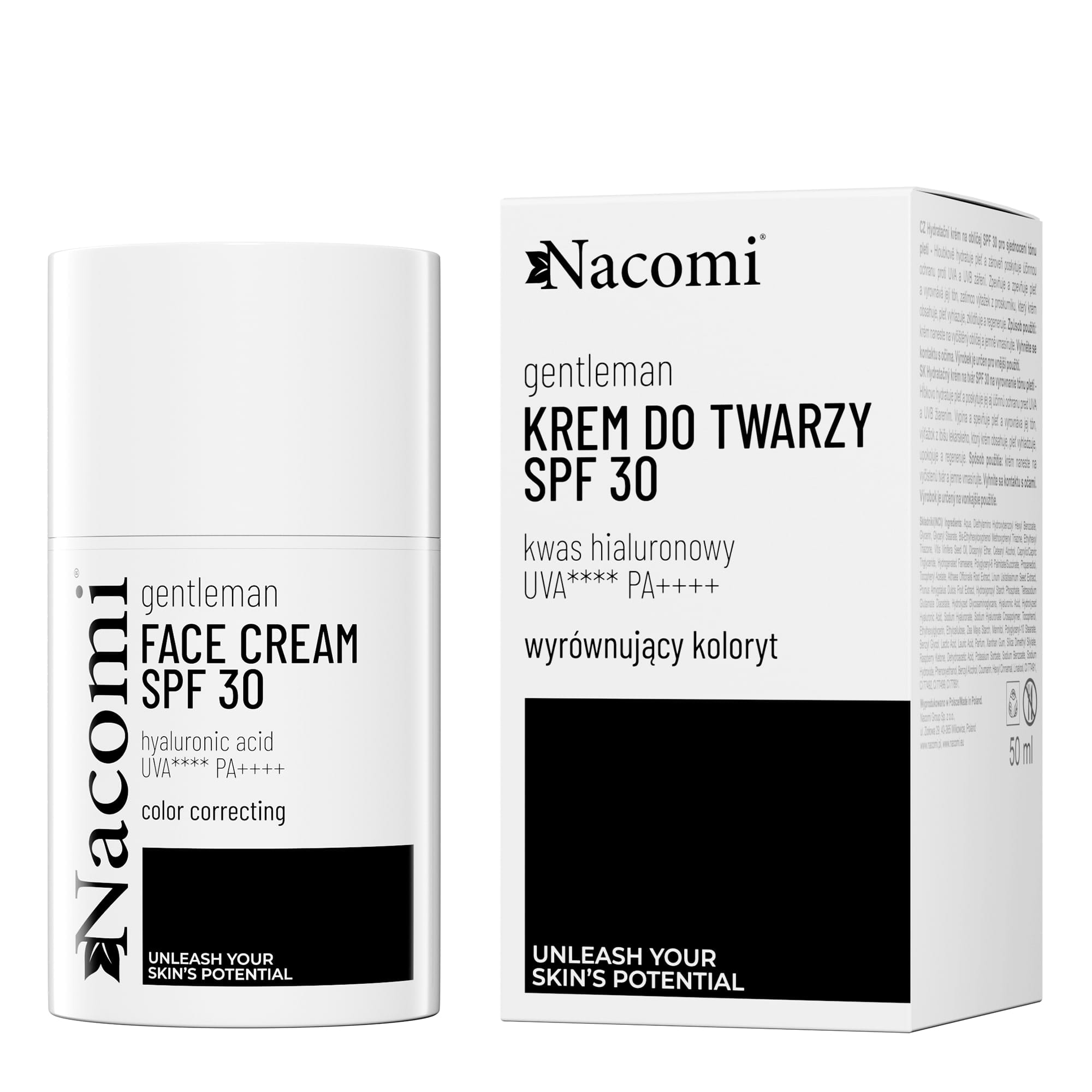 Gentleman Nawilżający Krem do Twarzy Wyrównujący Koloryt SPF30+