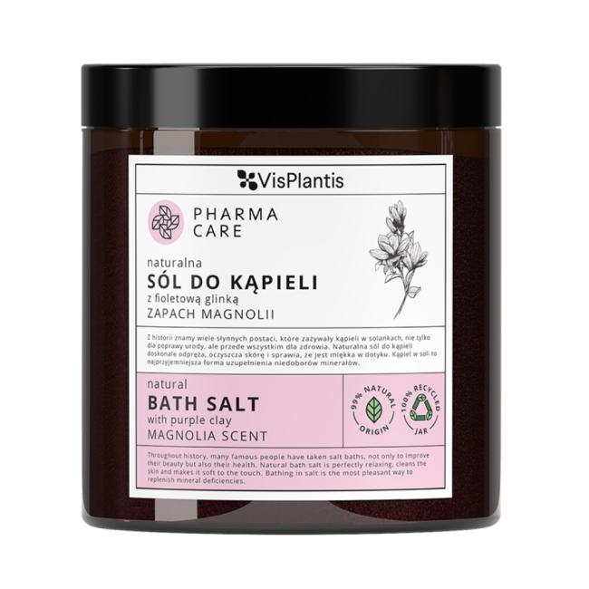 Vis Plantis Pharma Care Naturalna Sól do Kąpieli z Fioletową Glinką o Zapachu Magnolii 800g