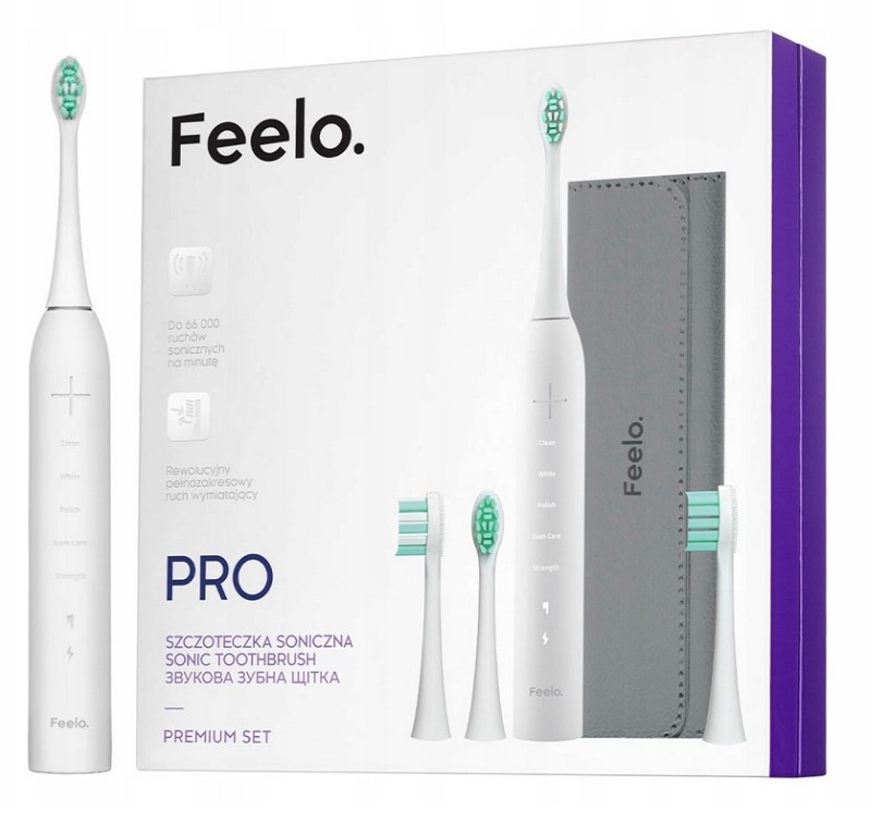 PRO White Premium Set Szczoteczka Soniczna z Etui i 4 Końcówkami