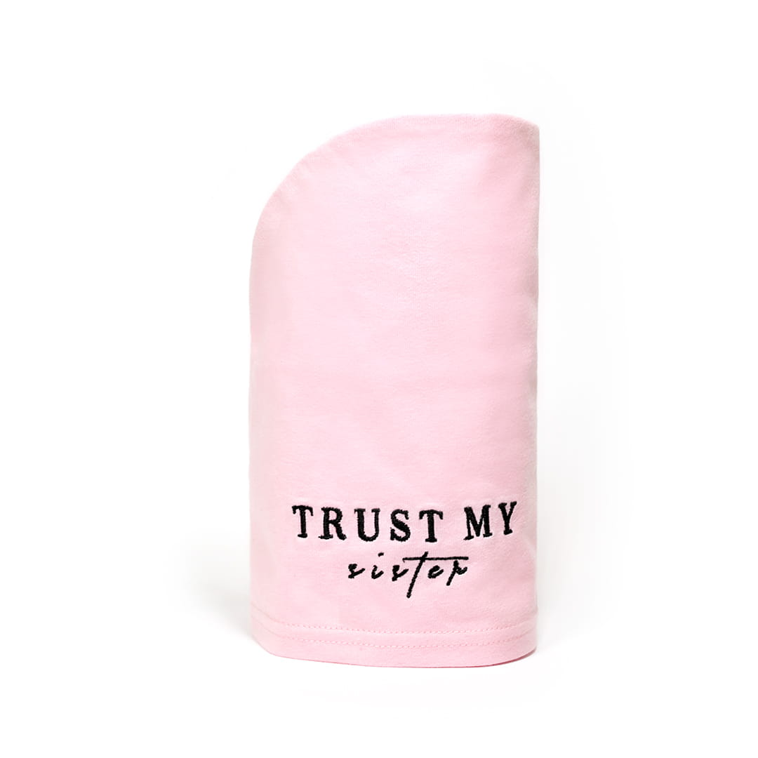 Trust My Sister Bawełniany Ręcznik do Włosów Pink