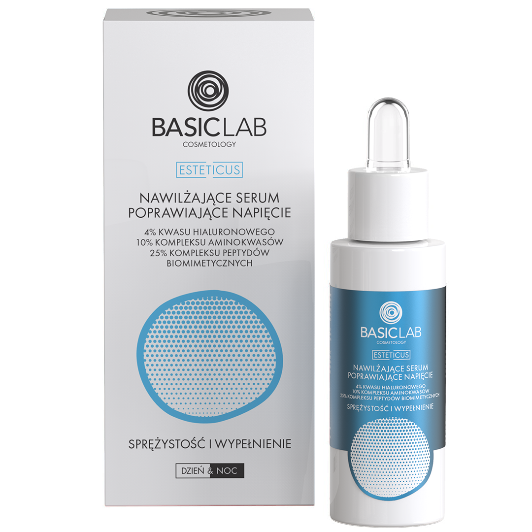 BasicLab Nawilżające Serum Poprawiające Napięcie 4% Kwasu Hialuronowego Sprężystość i Wypełnienie 30ml