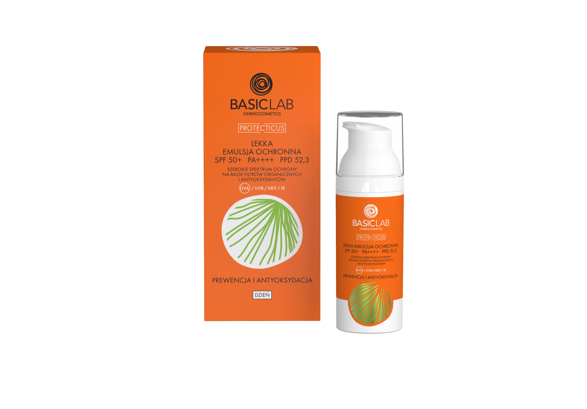 BasicLab Lekka Emulsja Ochronna SPF50+ PA++++ PPD 52,3 Prewencja i Antyoksydacja 50ml