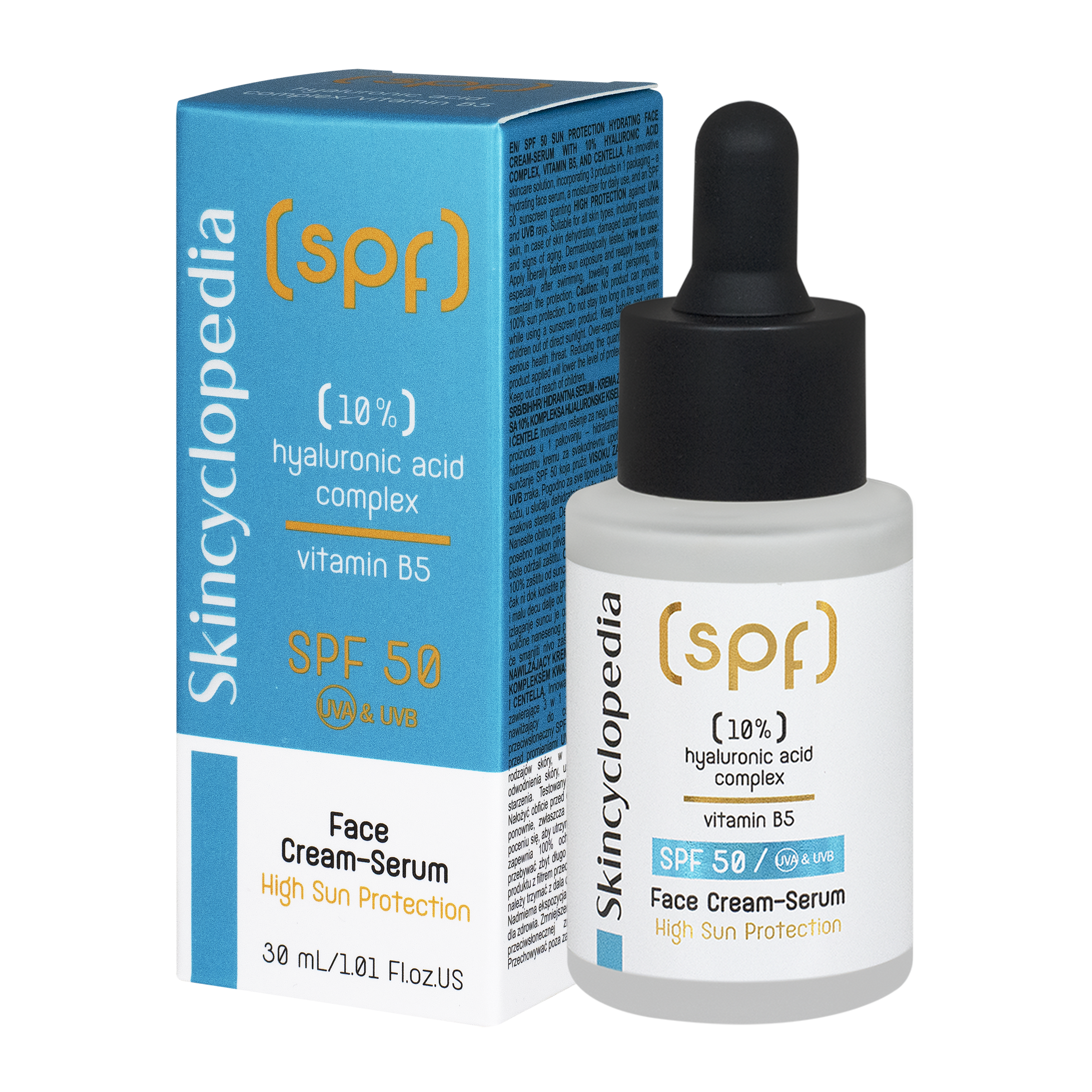 Kompleks kwasu hialuronowego 10% + witamina B5 Krem-serum SPF 50