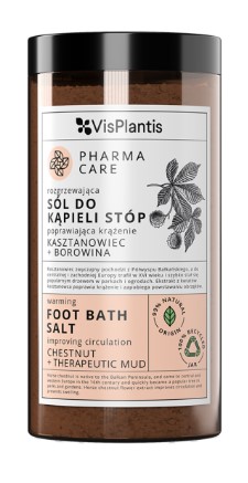 Vis Plantis Pharma Care Rozgrzewająca Sól do Kąpieli Stóp Kasztanowiec Borowina 560g