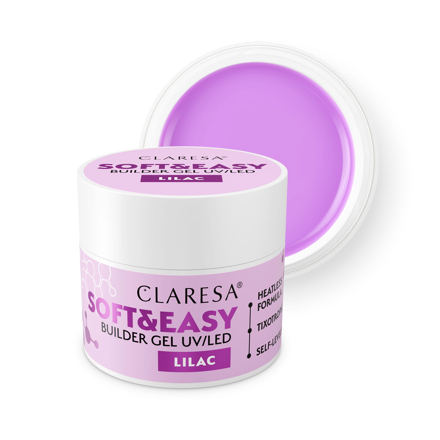 Claresa Żel Budujący Soft & Easy Lilac 90g