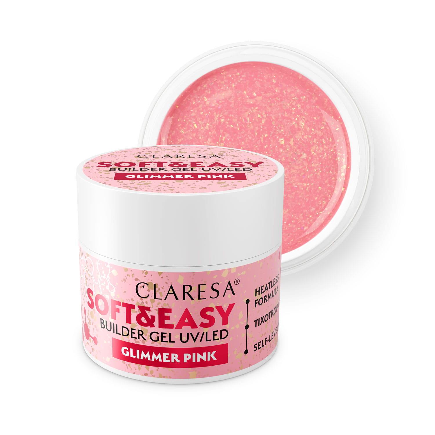 Claresa Żel Budujący Soft & Easy Glimmer Pink 90g
