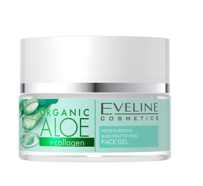 Eveline Organic Aloe + Collagen Nawilżająco-Matujący Krem-Żel do Twarzy 50ml