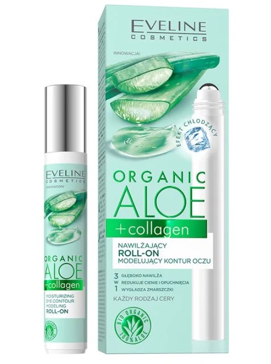 Eveline Organic Aloe Nawilżający Roll-On Modelujący Kontur Oczu 3w1 15ml