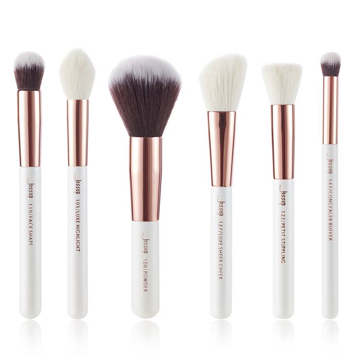 Jessup Zestaw 6 Pędzli do Makijażu T224 White/Rose Gold