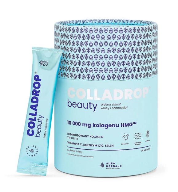 Aura Herbals Colladrop Beauty 10000mg Kolagenu Suplement Diety Ananas 30 Saszetek
