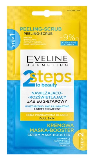Eveline 2 Steps to Beauty Nawilżająco-Rozświetlający Zabieg 2-Etapowy