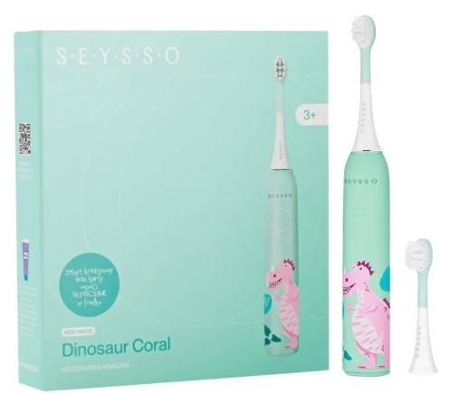 SEYSSO Kids Szczoteczka Soniczna Dinosaur Coral