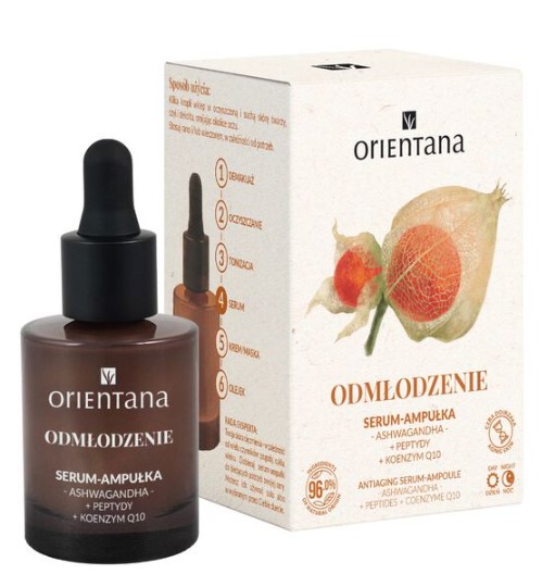 Odmłodzenie serum-ampułka Ashwagandha Peptydy Koenzym Q10