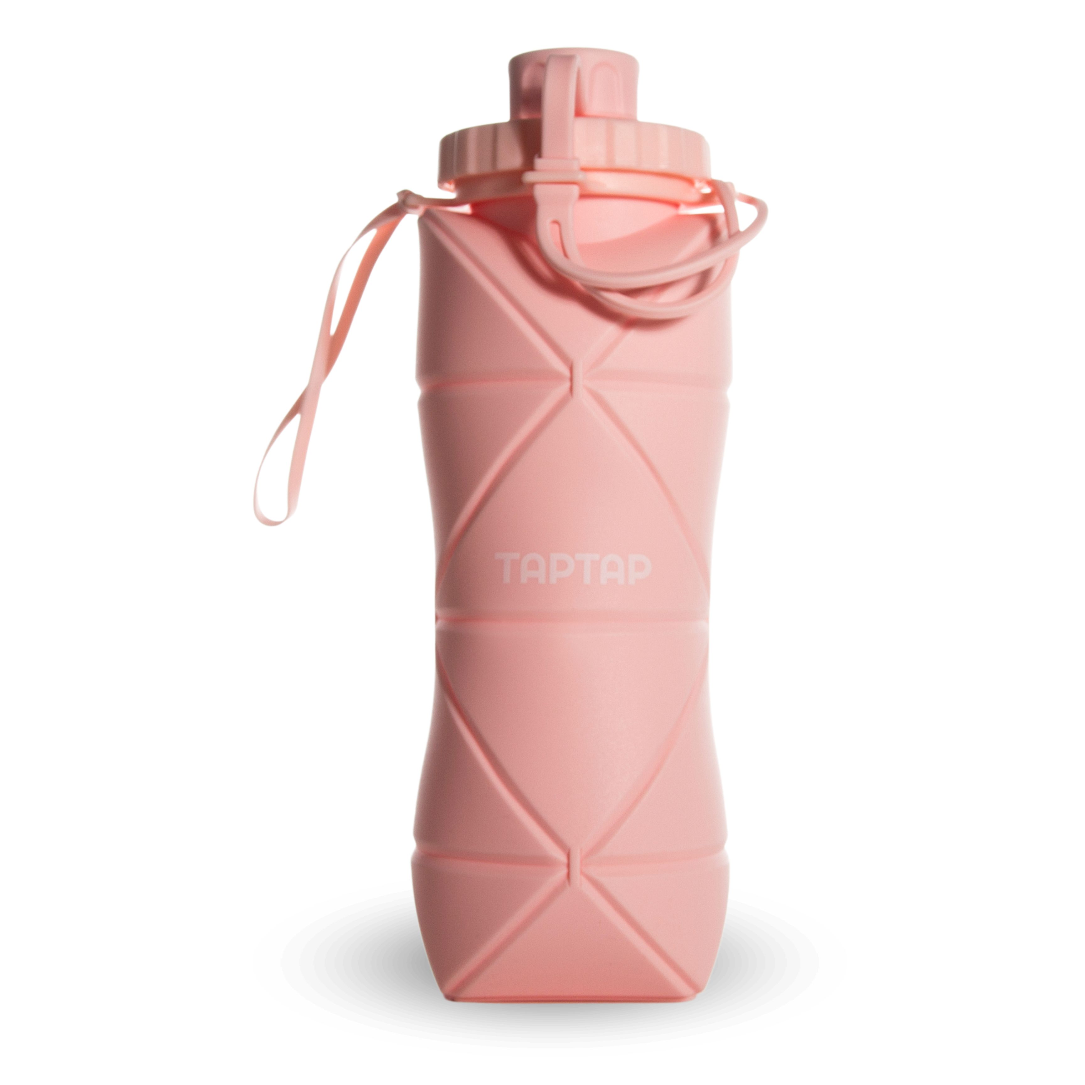TAPTAP Silikonowa Składana Butelka Różowa 600ml