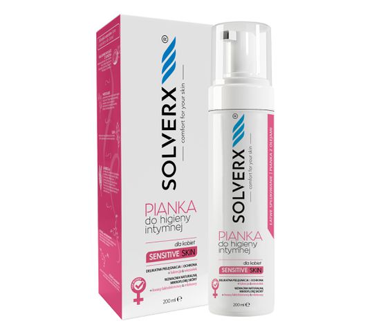 Solverx Sensitive Skin Pianka do Higieny Intymnej dla Kobiet 200ml