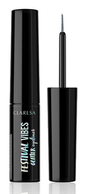 Claresa Festival Vibes Eyeliner Brokatowy 01 Greyglow