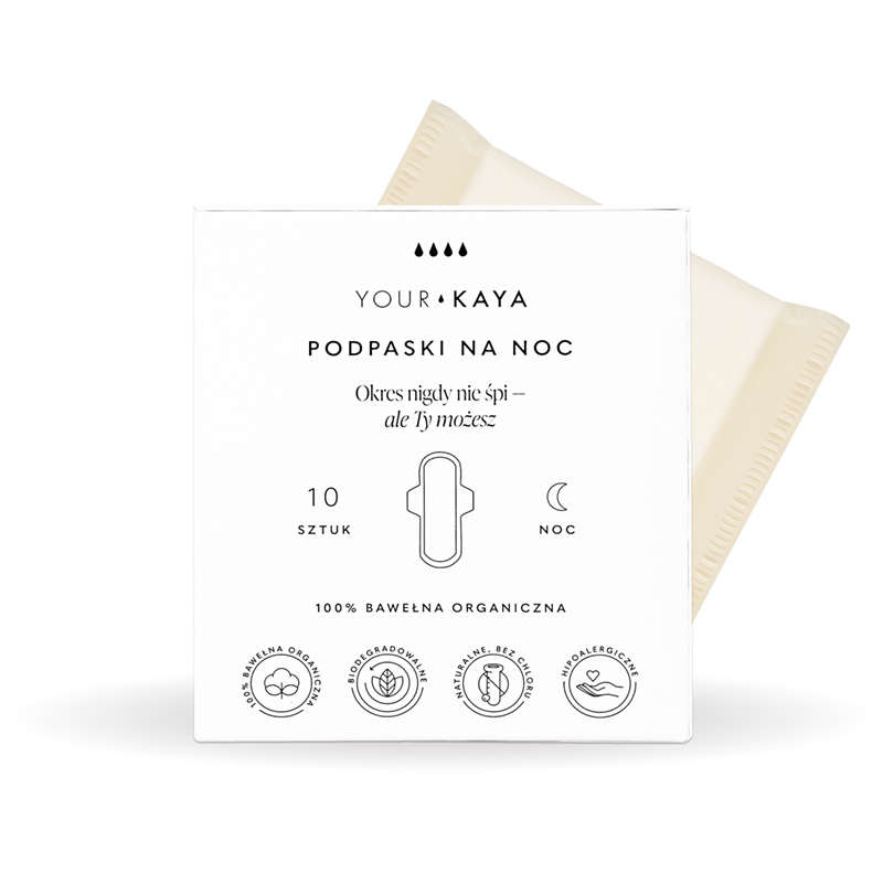 Your Kaya Organiczne Podpaski na Noc 10 Sztuk
