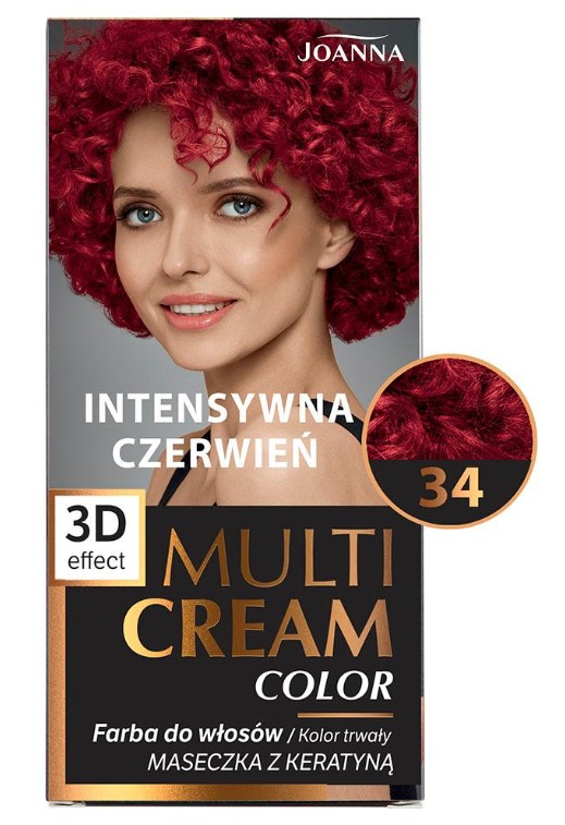 Multi Cream Color Farba do Włosów 34 Intensywna Czerwień