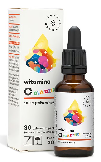 Aura Herbals Witamina C dla Dzieci 100mg Suplement Diety 30ml