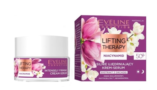 Eveline Lifting Therapy Silnie Ujędrniający Krem-Serum z Niacynamidem 50+ 50ml