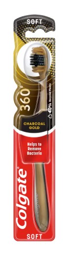360 Szczoteczka do Mycia Zębów Soft Charcoal Gold