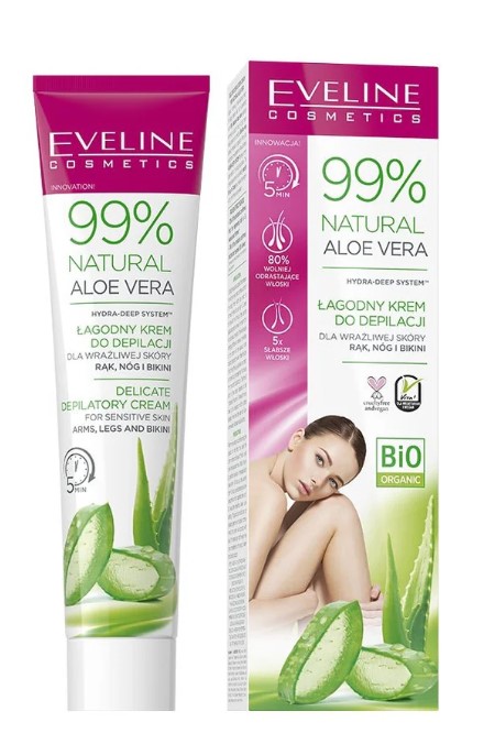 Eveline 99% Natural Aloe Vera Łagodny Krem do Depilacji 125ml
