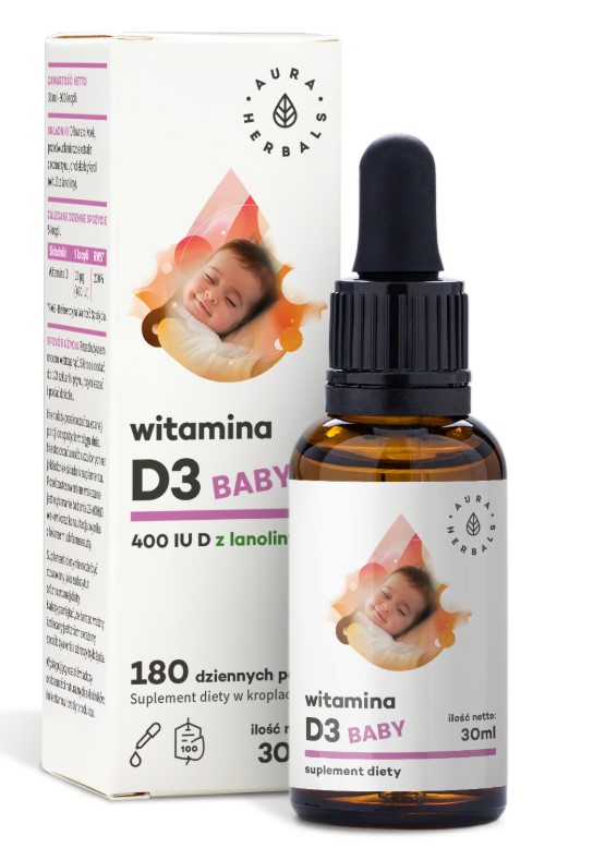 Aura Herbals Witamina D3 400 IU Baby Suplement Diety 30ml