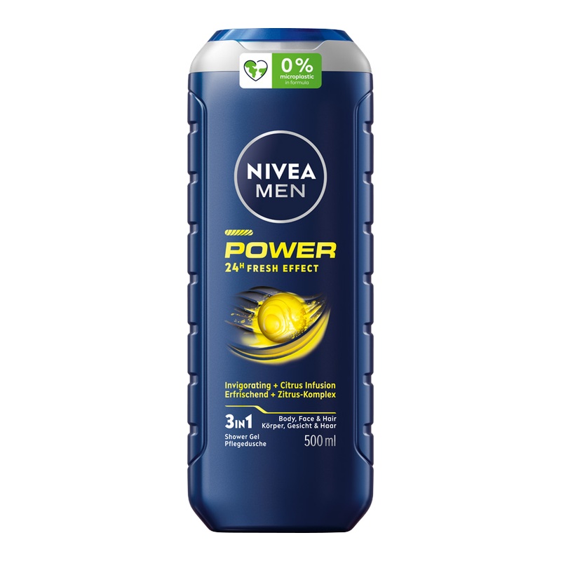 NIVEA Men Power 24h Fresh Effect Żel pod Prysznic 3w1 500ml